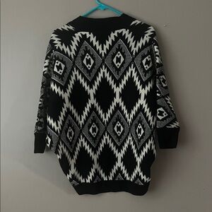 Forever 21 Black and White Geometric Cardigan